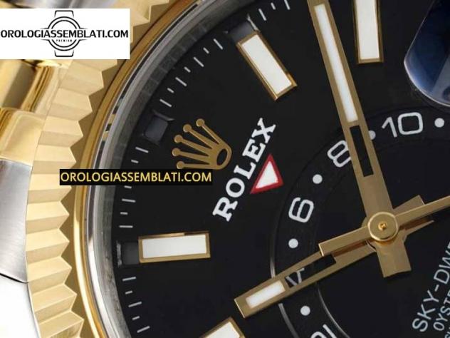 Rolex Replica SKYDWELLER SS/YG BEST EDITION QUADRANTE NERO SU BRACCIALE SS/YG JUBILEE A23J - Foto 11