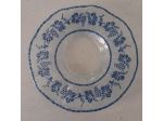 Piatto decorativo in vetro Murano con motivo a uva e foglie blu 33 x 4 cm