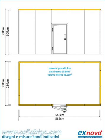 cella frigo TN filopavimento 300X562cm h308cm a prezzo speciale