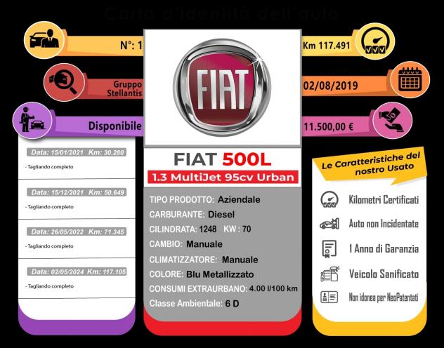 Fiat 500L 1.3 Multijet 95 CV Urban - Foto 2