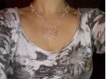 UNA COLLANA NUOVA,DA DONNA/RAGAZZA,TUTTA FATTA CON PERLINE IN VERO QUARZO ROSA C