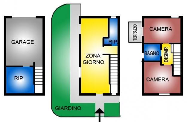 Villetta a schiera in vendita a Melone - Santa Maria a Monte 90 mq  Rif: 1369505