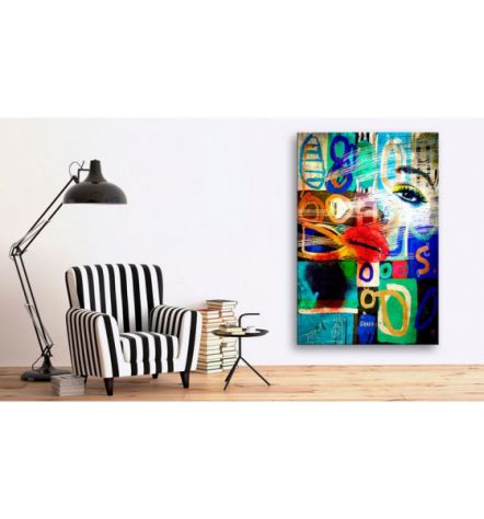 Quadro Con Le Labbra Rosse - Naif - ARREDALACASA - Foto 2