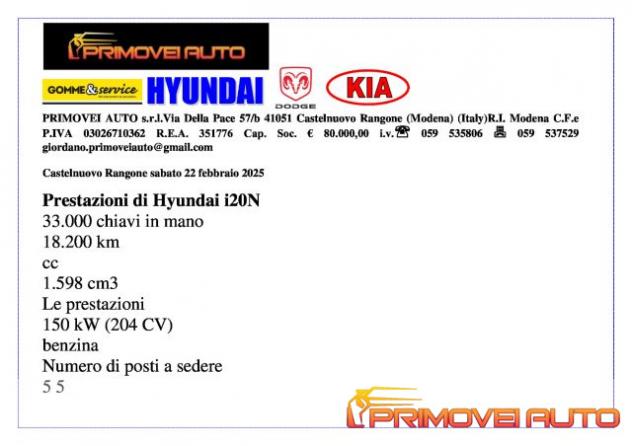 HYUNDAI i20 N 1.6 T-GDI MT N-Performance rif. 22007136 - Foto 4