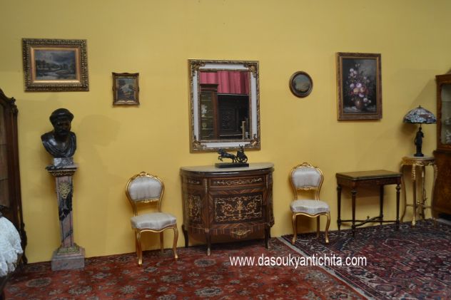 Specchiera rettangolare stile francese dorata - Foto 6