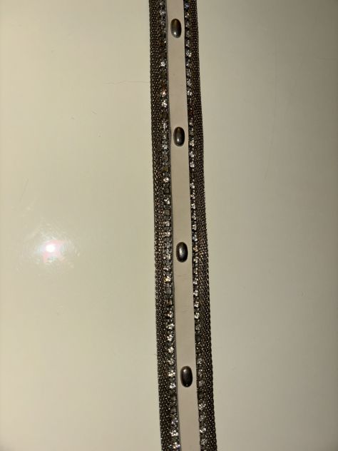 CINTURA VERO VINTAGE ANNI 80/90,DA DONNA,IN VERA PELLE E METALLO E ZIRCONI INCAS - Foto 7