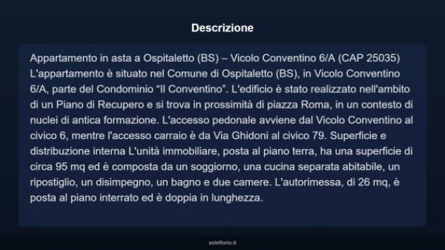 Immobile in asta di 95 m², box auto doppio in vendita a Ospitaletto - Foto 3