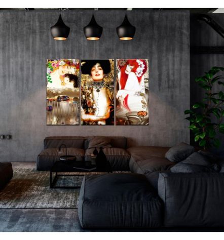 Quadro Donna Col Cappello 90x60 E 120x80 Trittico ARREDALACASA - Foto 2
