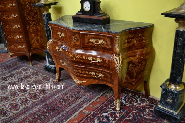 Comò – cassettone intarsiato stile Luigi XV - Foto 6