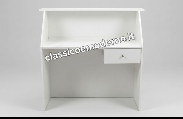 Bancone reception doppia cornice boiserie con striscia oro e cassetto con spediz - Foto 2