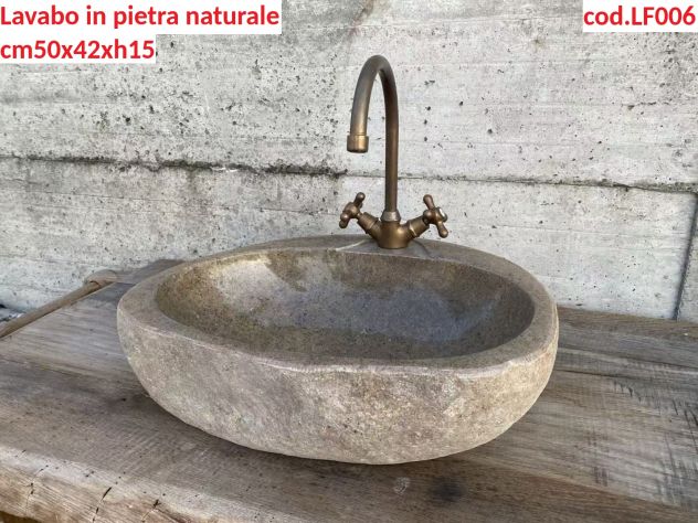 Lavabo lavandino da appoggio in pietra naturale 3 - Foto 5