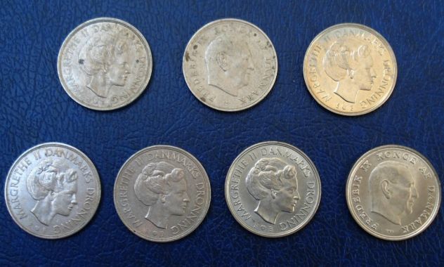 Lotto 311- danimarca 1 krone 7 monete vedi descrizione e foto - Foto 2