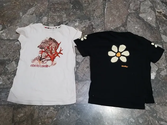 lotto 5 magliette t shirts bambina 7 anni. 1 originale roberto cavalli 1 origina - Foto 4