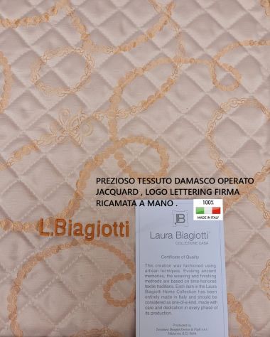 Quilt copriletto LAURA BIAGIOTTI in prezioso tessuto damascato - Foto 2