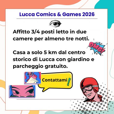 Posti letto disponibili per Lucca Comics 2026