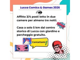 Posti letto disponibili per Lucca Comics 2026