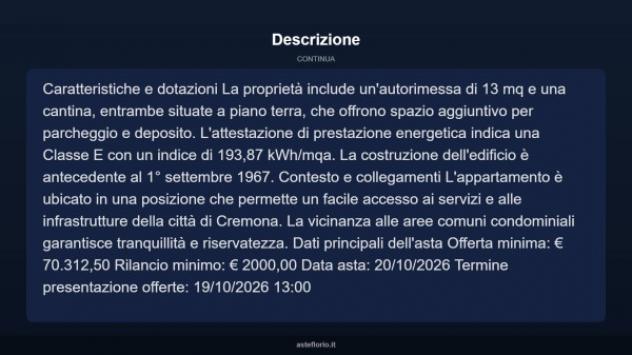 Immobile in asta di 133 m², box auto in vendita a Cremona - Foto 13