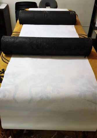 Lettino da massaggio a 2 sezioni con borsa da trasporto + accessori vari - Foto 7