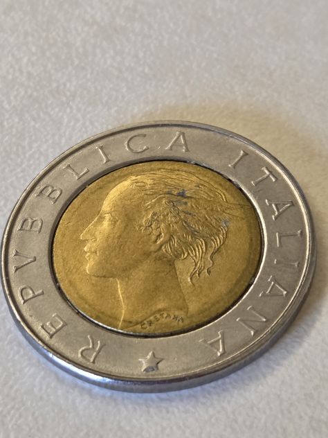 Numismatica moneta bimetallica da 500 lire rep. it. del 1993 100° Banca d'It. - Foto 2