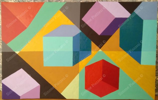Quadro di Simone Piazzesi - MOMENTI CUBICI #2 (2023)