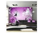 Fotomurale Adesivo Fiori Eleganti Su Sfondo Rosa Viola ARREDALACASA