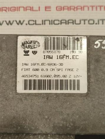 CENTRALINA MOTORE FIAT Seicento /600 IAW16FMEC 46534751 187A1000 benzina 1108 (0510) - Foto 2