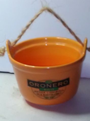 ciotola pubblicitaria in terracotta o ceramica dipinta