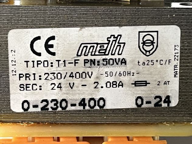 METH Trasformatore monofase T1-IT 200VA 230-400/24V - Foto 3