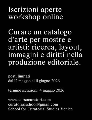 Workshop online, curare un catalogo d'arte