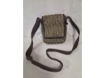 Borsello da uomo a tracolla marca CK beige scuro e marron, anni '80.