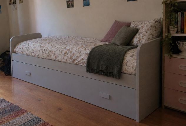 Letto con materasso e rete estraibile