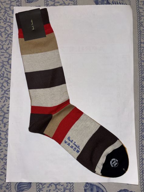 CALZE NUOVE DA UOMO IN COTONE FIRMATE ORIGINALI PAUL SMITH,MADE IN ITALY