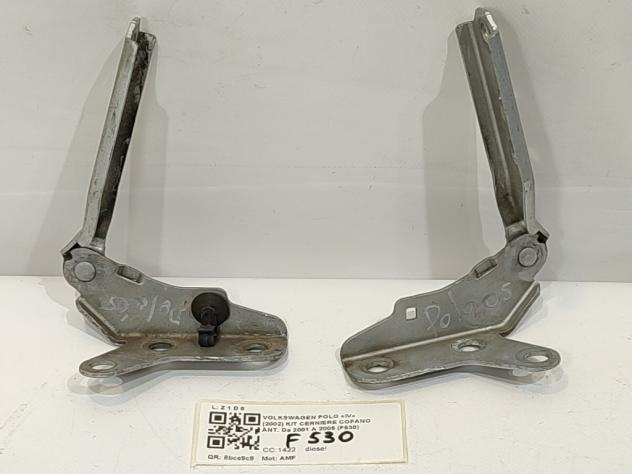 CERNIERE COFANO ANTERIORE DX E SX VOLKSWAGEN Polo 4° Serie AMF (0109)