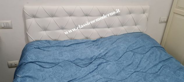 Testiera letto ecopelle bianco matrimoniale con spedizione