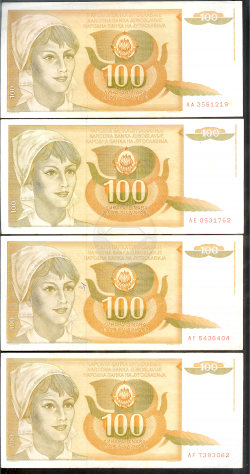 JUGOSLAVIA banconote 100 Dinara 1990 - Foto 4