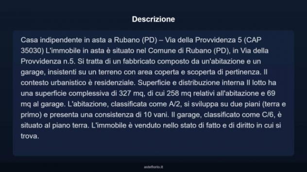 Immobile in asta di 327 m² con più di 5 locali e box auto in vendita a Rubano - Foto 3