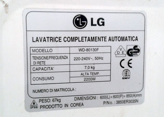 lavatrice LG WD-80130F - Foto 2