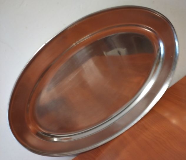 Vassoio Ovale Piano in Acciaio Inox da 45 cm - USATO per Alimenti – cod. 15111 - Foto 6