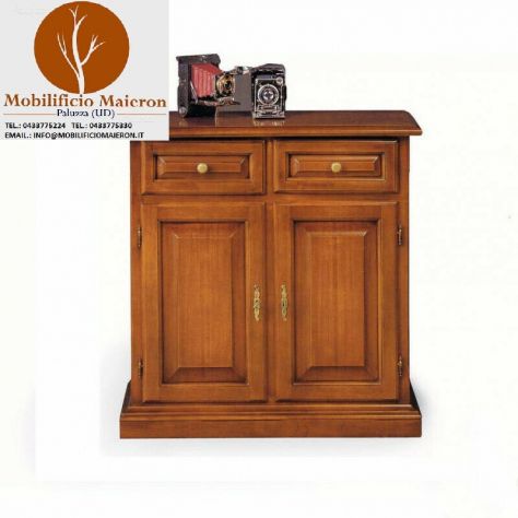 Mobili Classici Credenza in Legno 2 Porte 2 Cassetti Stile Arte Povera cod 11516