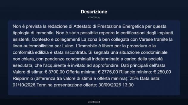 Immobile in asta di 12 m² in vendita a Cuveglio - Foto 9
