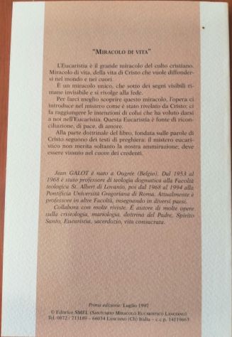 L'Eucarestia Miracolo di Vita di Jean Galot S.I. - Foto 3