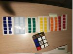 adesivi quadrati ricambio per cubo di rubik come in foto con colori a scelta
