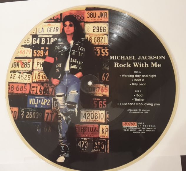 MICHAEL JACKSON, Rock With Me, PICTURE DISC, ON STAGE RECORDS 1994. - Foto 2