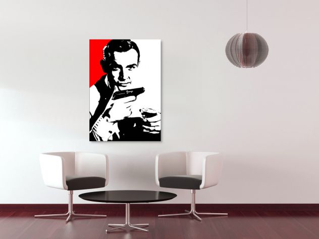 Quadro di James Bond dipinto a mano pop art