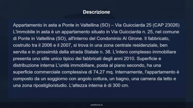 Immobile in asta di 74 m², box auto in vendita a Ponte in Valtellina - Foto 12