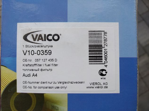 Filtro carburante 057127435D Vaico per VW,AUDI - Foto 3