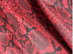 Pelle vitello stampata pitone rosso