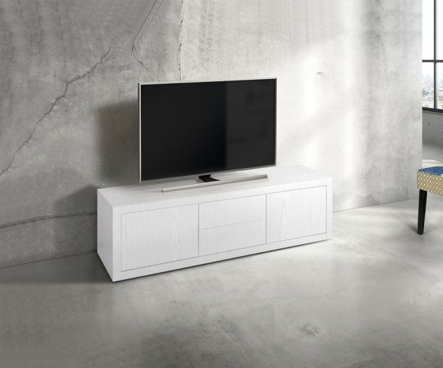 Mobili Rustici In Legno Porta tv in Legno Moderno Bianco Cod 258M - Foto 3