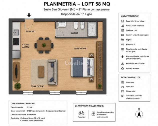 **LOFT ARREDATO IN AFFITTO IN VIA GIUSEPPE MAZZINI – SESTO SAN GIOVANNI** - Foto 11