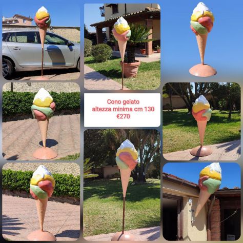 Insegna per gelateria: Cono gelato in vetroresina - Foto 10